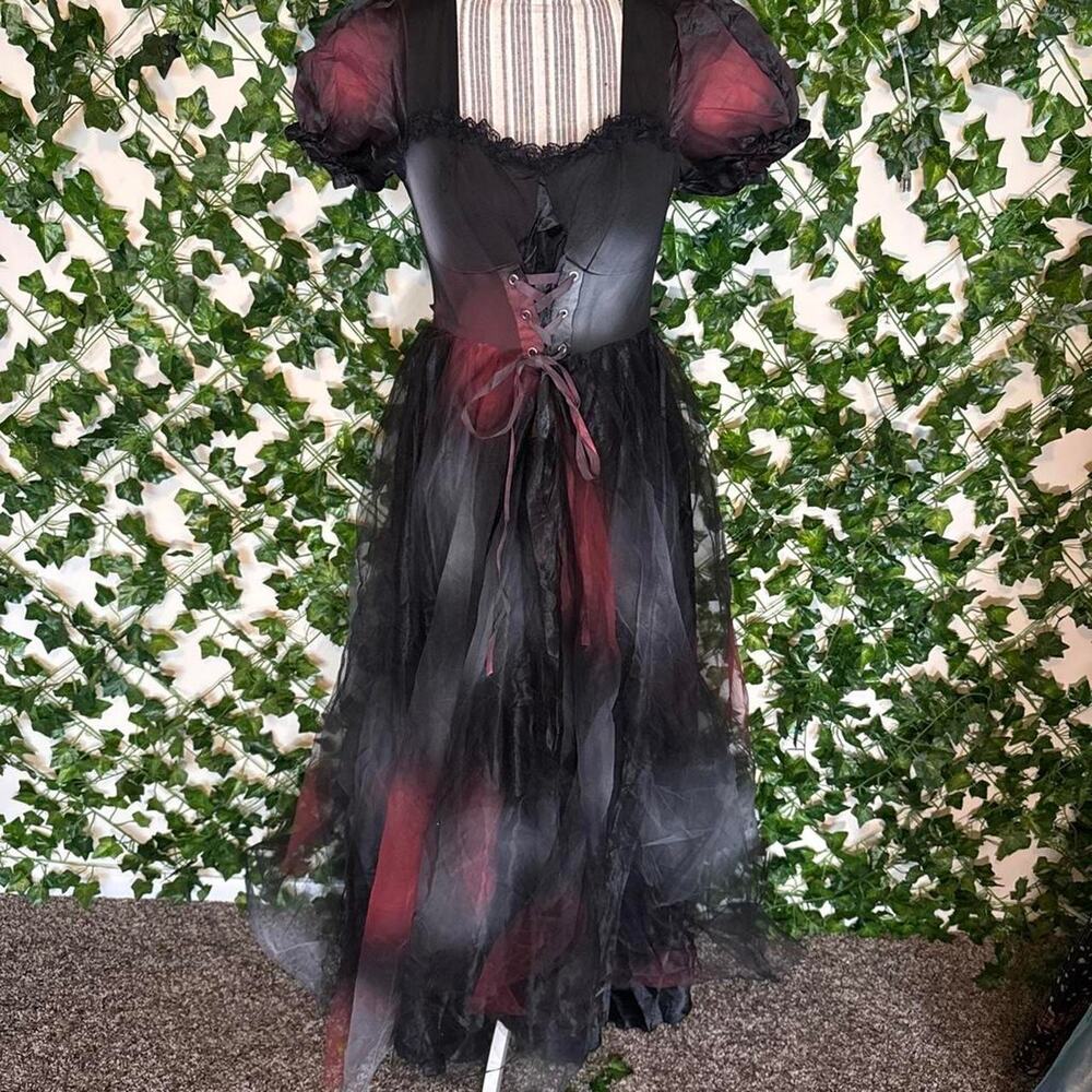 Black and red gothic witch costume